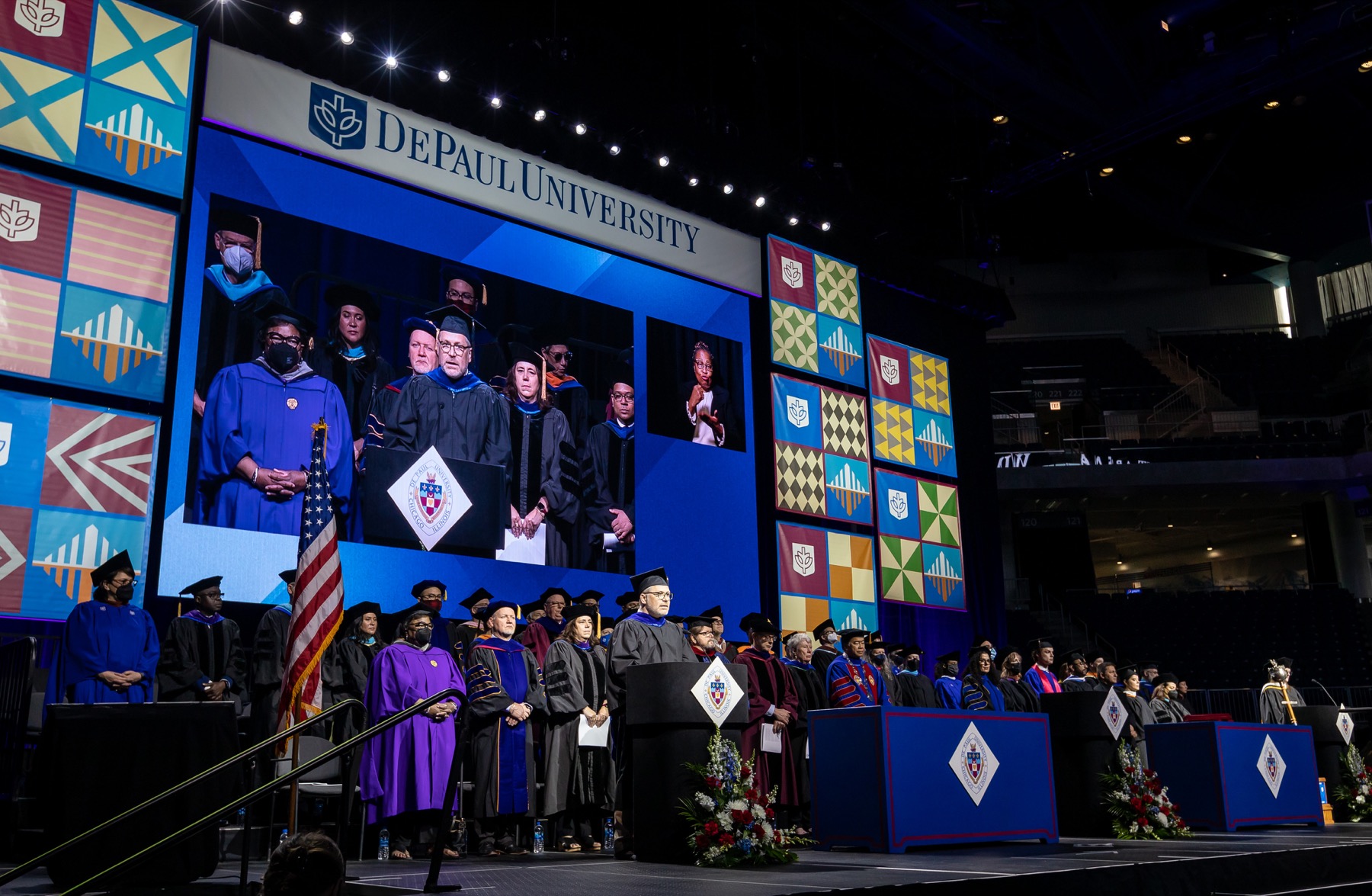 DePaul faculty and administration processed onto the stage to begin the first of six commencement ceremonies held over the weekend.